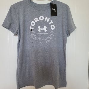 Under Armour Short Sleeve T-shirt, Gray, Medium